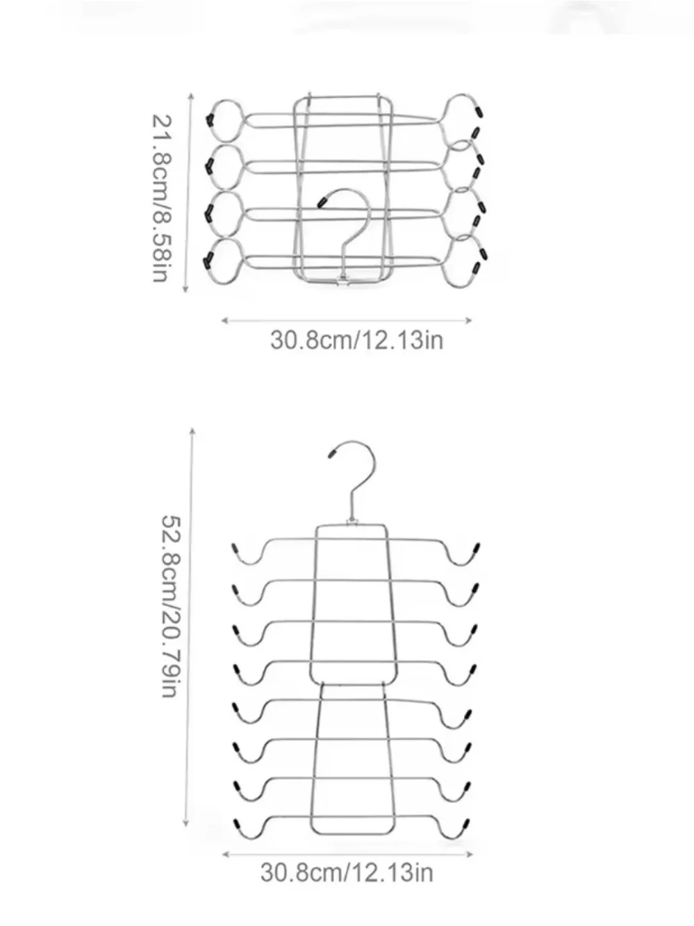 Space-Saving Chrome Multi-Tier Tanks, Bras, Camisoles Hanger - 8 Tier